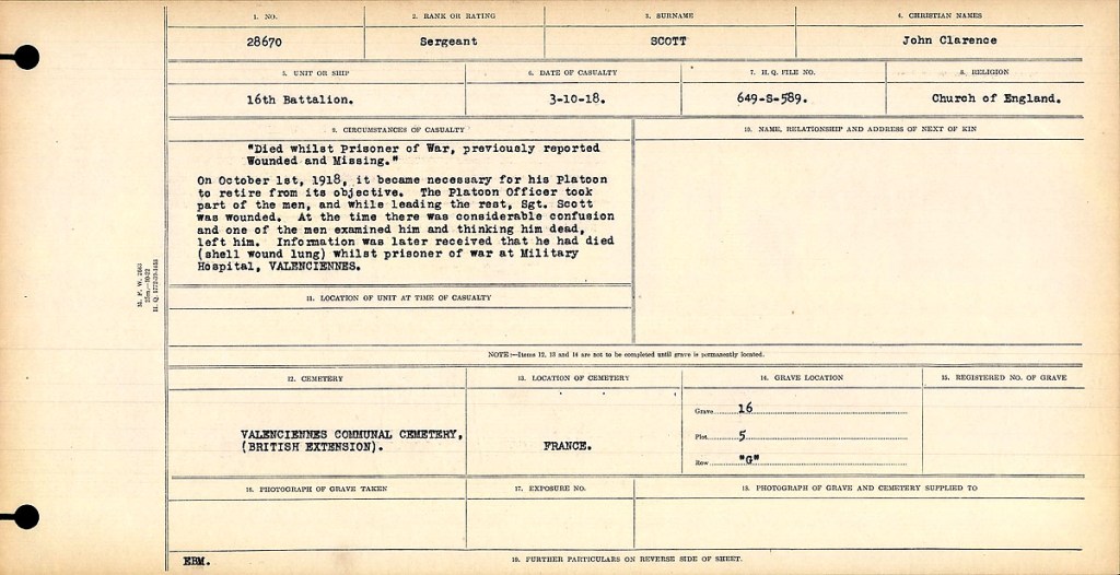 Sergeant John Clarence&nbsp;Scott