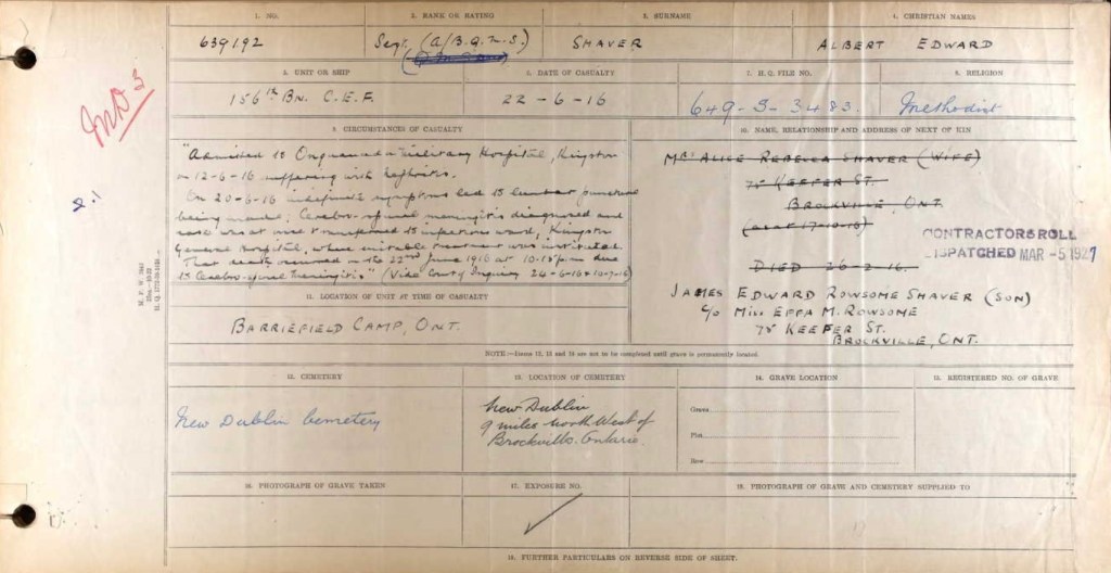 Sergeant Albert Edward&nbsp;Shaver